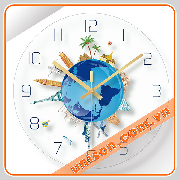 đồng hồ treo tường in uv unison hình 1