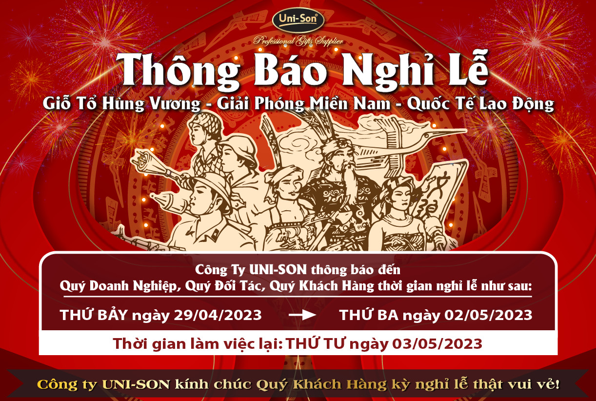 thông báo nghĩ lễ Giổ Tổ Hùng Vương - 30/4-1/5/2023 unison hình 1