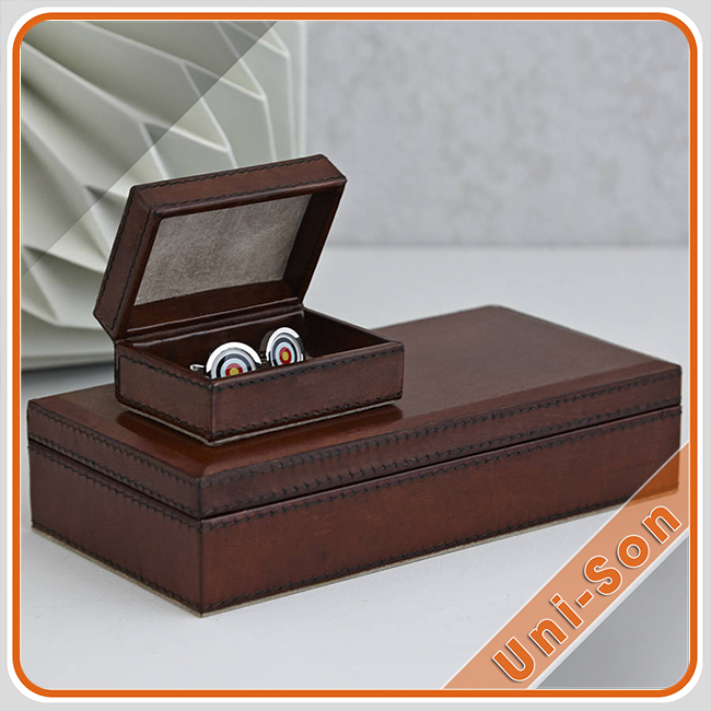 hộp da đựng khuy măng sét (leather cufflinks box) unison hình 1