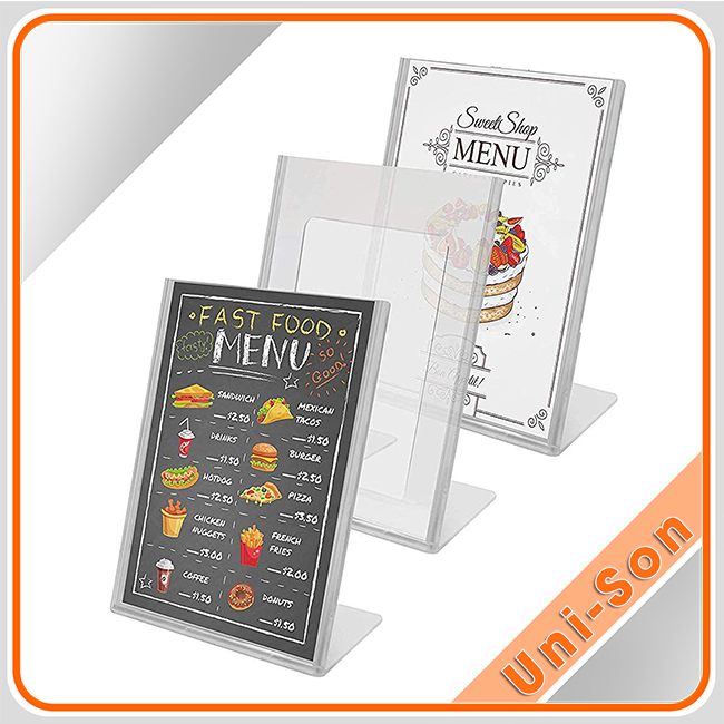 sản xuất menu mica để bàn, standee mica giá tốt